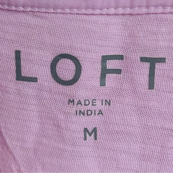 NWT Loft Medium Pintucked Henley Mixed Media Top - Picture 6 of 8